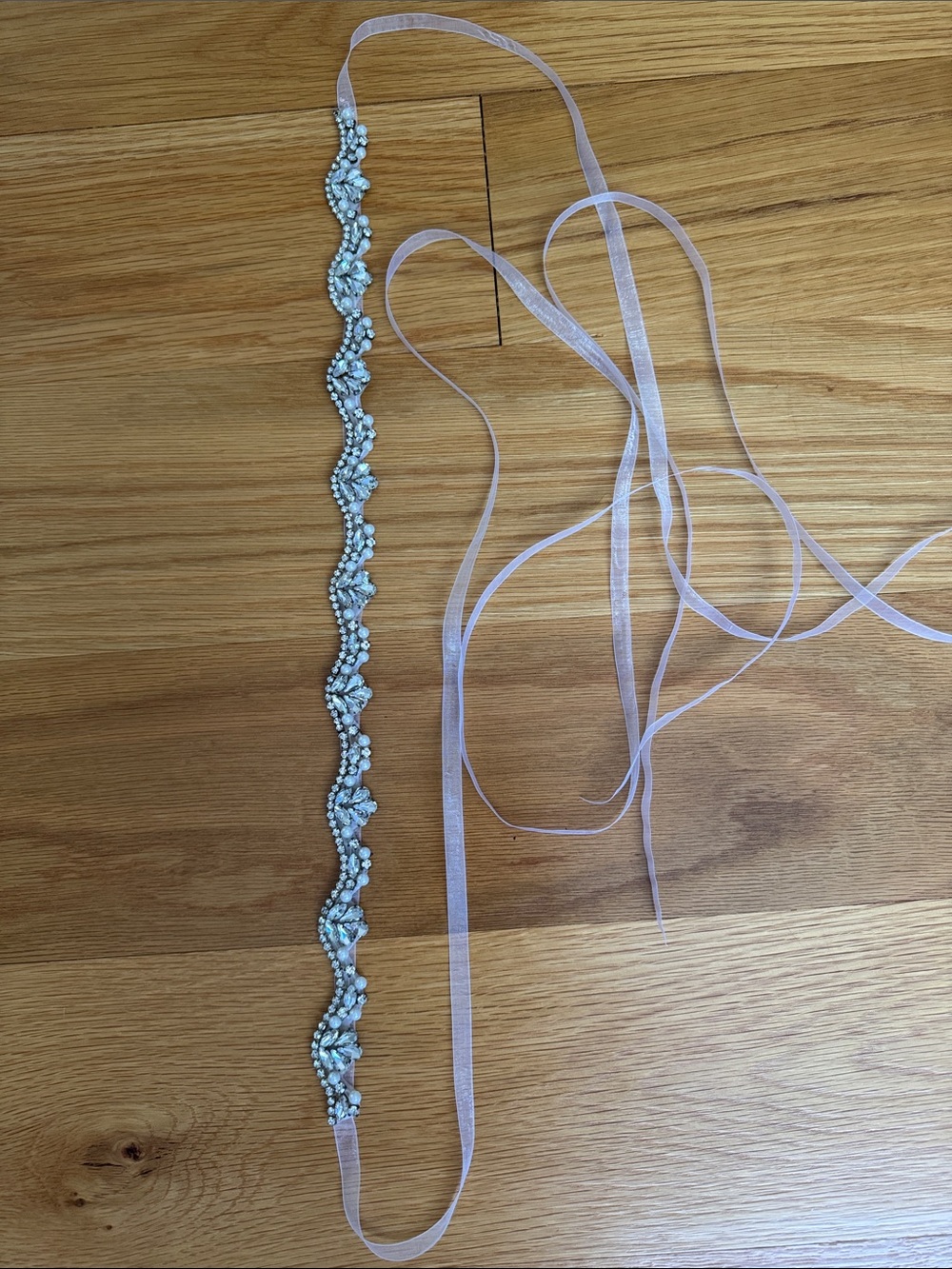 Delicate Crystal Ribbon Headband /belt,